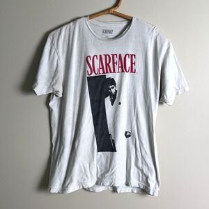 Scarface T-Shirt Mens XL Tony Montana Graphic Movie Tee White 80s Crime Drama